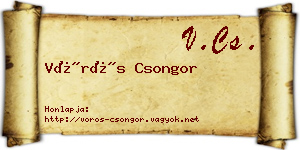 Vörös Csongor névjegykártya